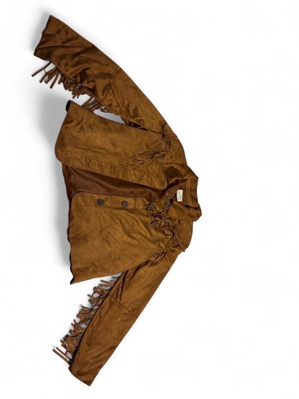Universal Thread Women’s Brown Fringe Suede-Look Bomber Jacket - size L